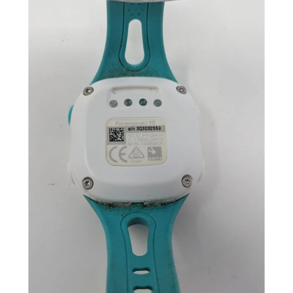 Garmin Forerunner 15 GPS Running Watch Teal White w/ Charger Tested